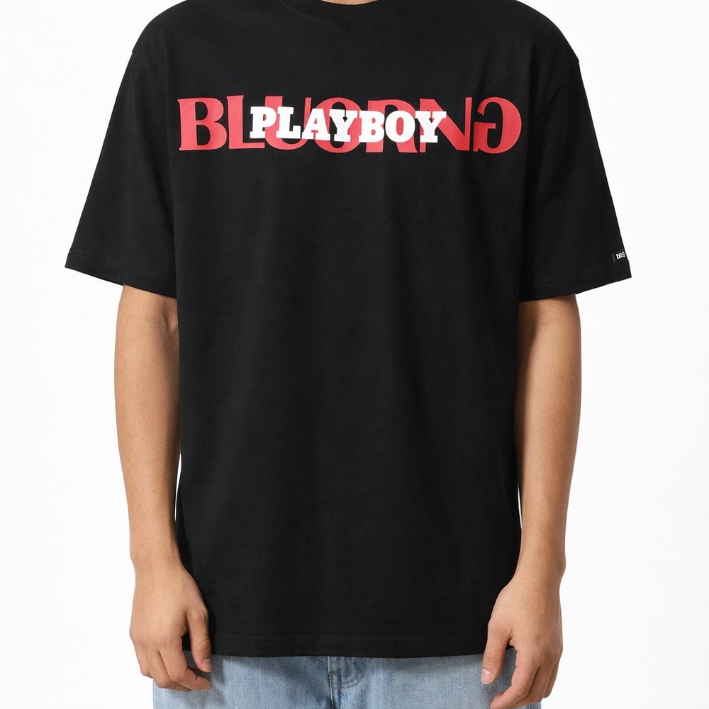 PLAYBOY Black and Red Graphic Tee